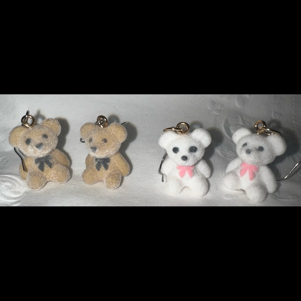 Velvet bear earrings